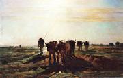 constant troyon Cattle Going to Work;Impression of Morning oil painting